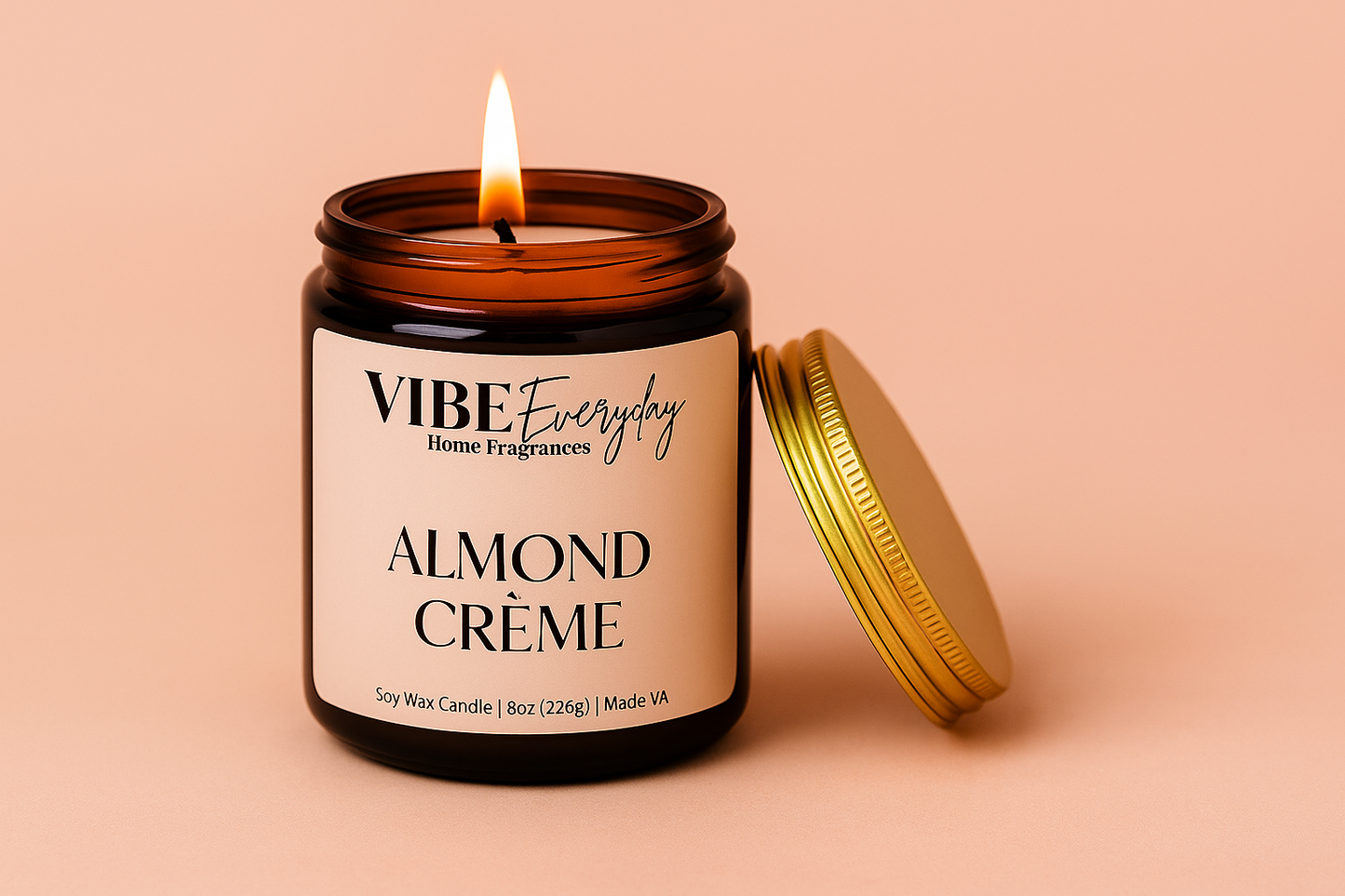 Almond Créme Candle – Sweet, Nutty, and Irresistible | Vibe Everyday
